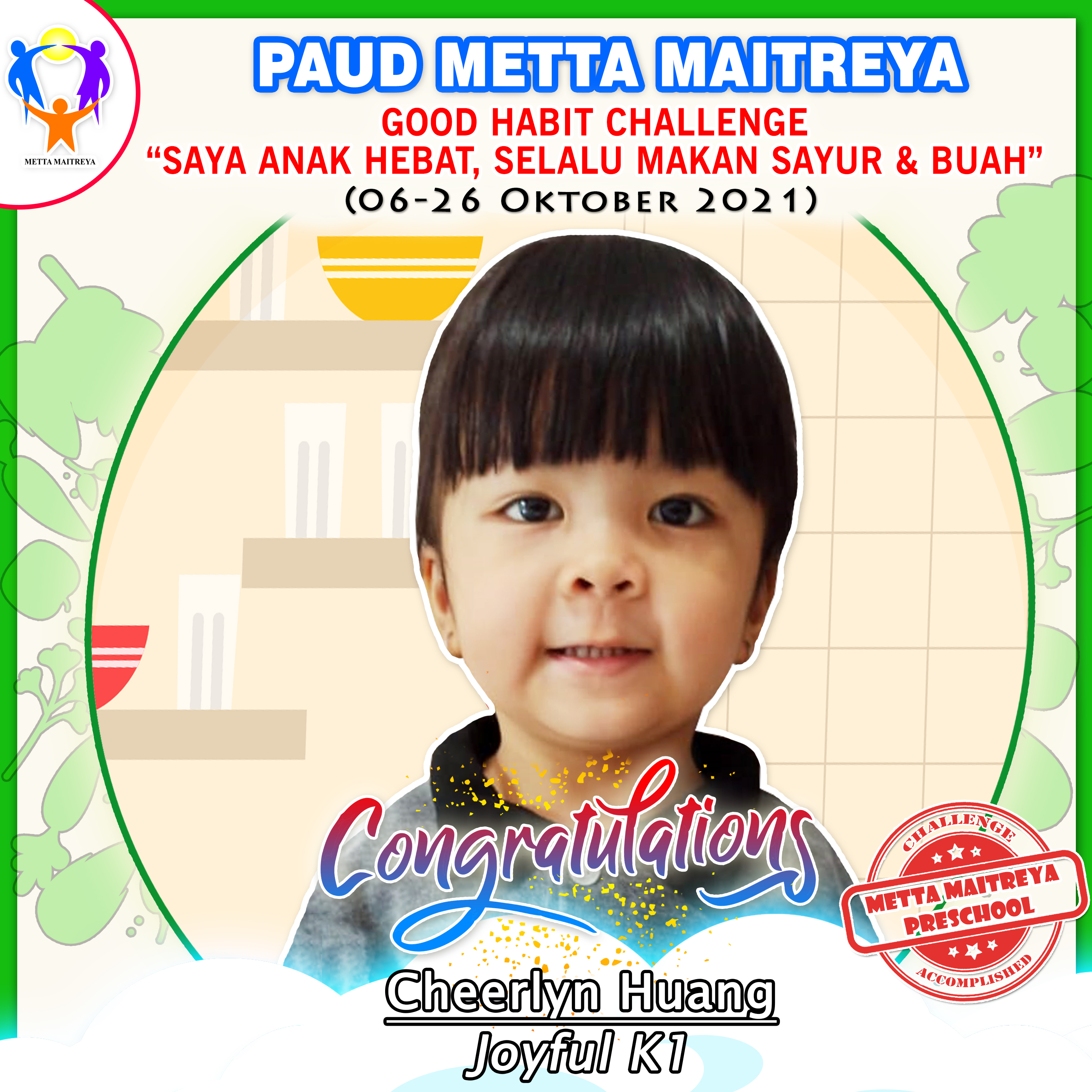 Pemenang Challenge "Saya Anak Hebat, Selalu Makan Sayur & Buah | PAUD METTA MAITREYA